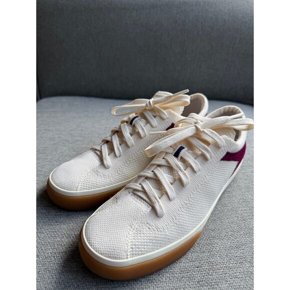 Rothy's Women's The Lace Up Sneaker Size 8 Plum Berry Bone Cream Lightweight - Picture 8 of 14